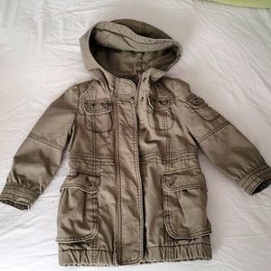 Girls Gap Kids Hooded Utility Jacket XS (4-5)